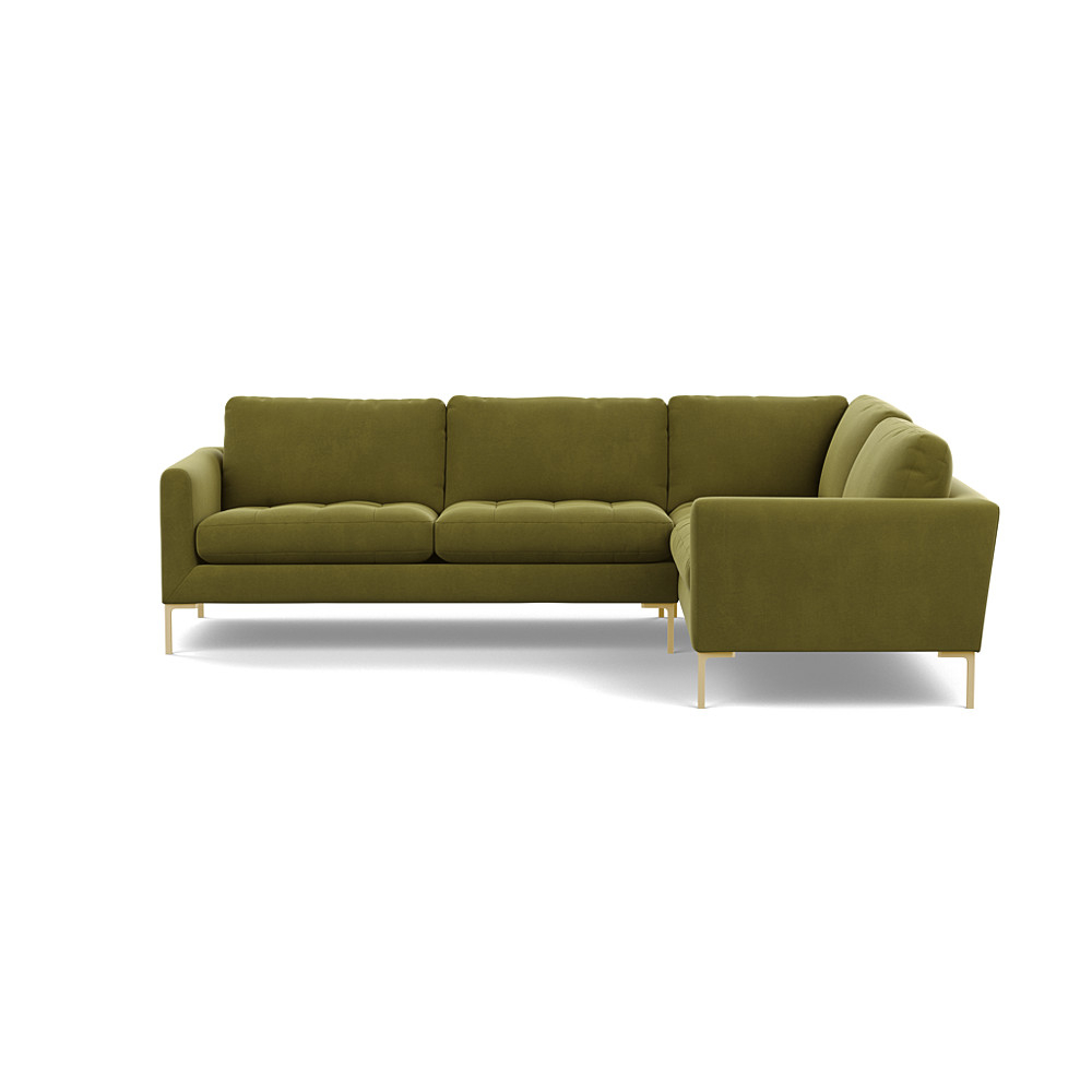 Heal's Eton RHF Corner Sofa Smart Velvet Artichoke Brass