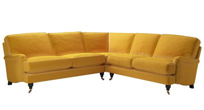 Bluebell Asym. Crn: LHF 2.5 Seat w RHF 2 Seat in Butterscotch Cotton Matt Velvet - sofa.com