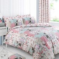 Velosso Boutique Cotton Rich Printed Duvet Cover & Pillowcase Set in Pink