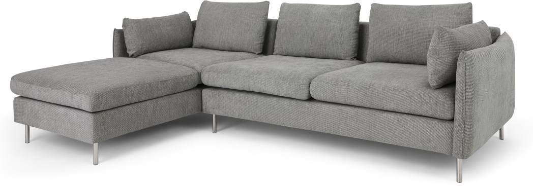 Vento 3 Seater Left Hand Facing Chaise End Corner Sofa, Linear Grey 