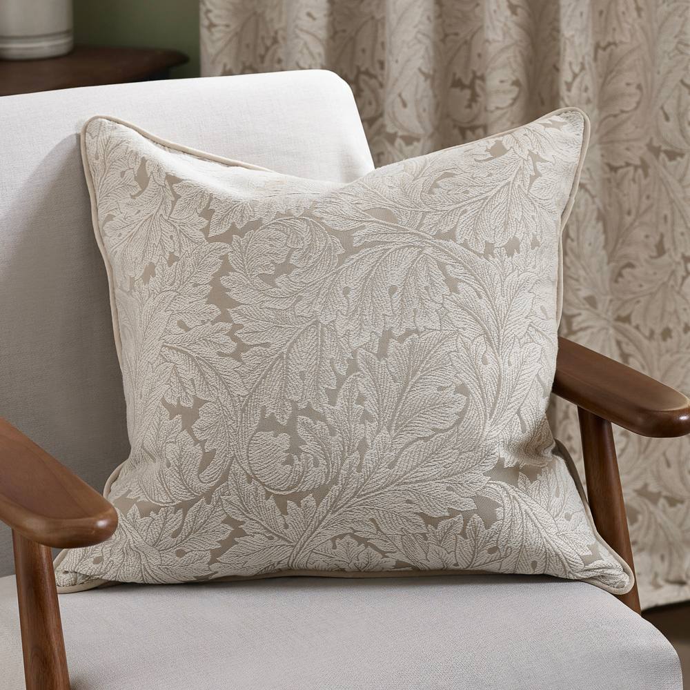 Morris & Co Acanthus Jacquard Cushion in Cream