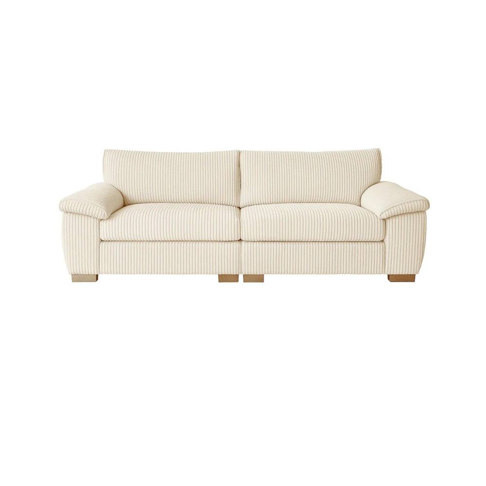 Bliss Furniture Amalfi 3 Seater Split Sofa Soft Fabric in Cream