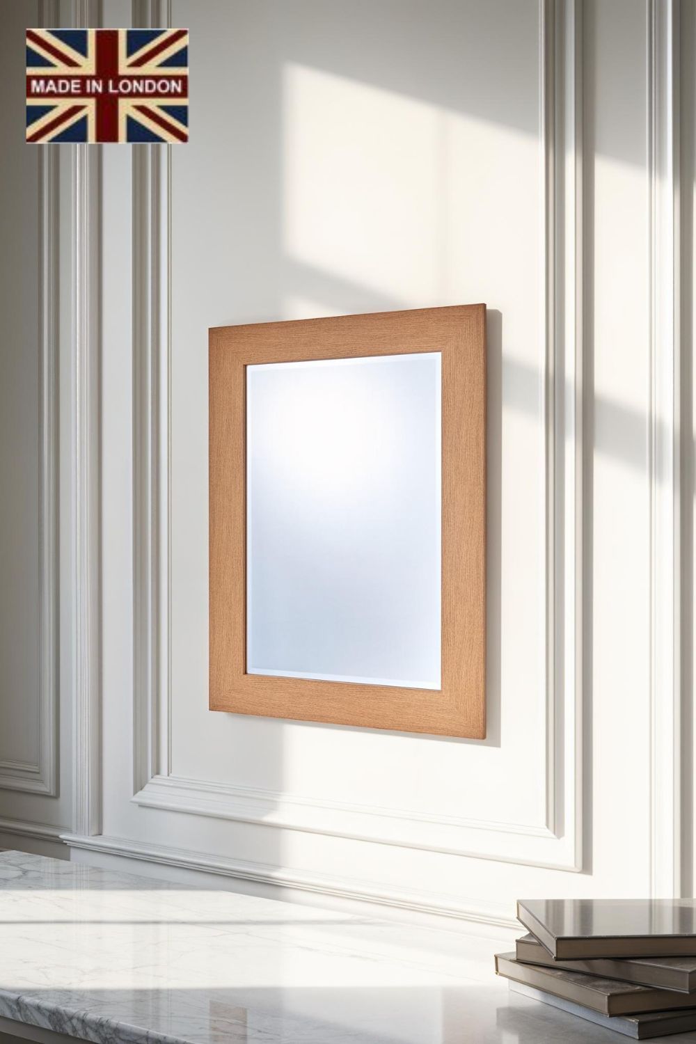 Yearn Mirrors Oak Effect Framed Wall Mirror 68x93.5cm in Natural