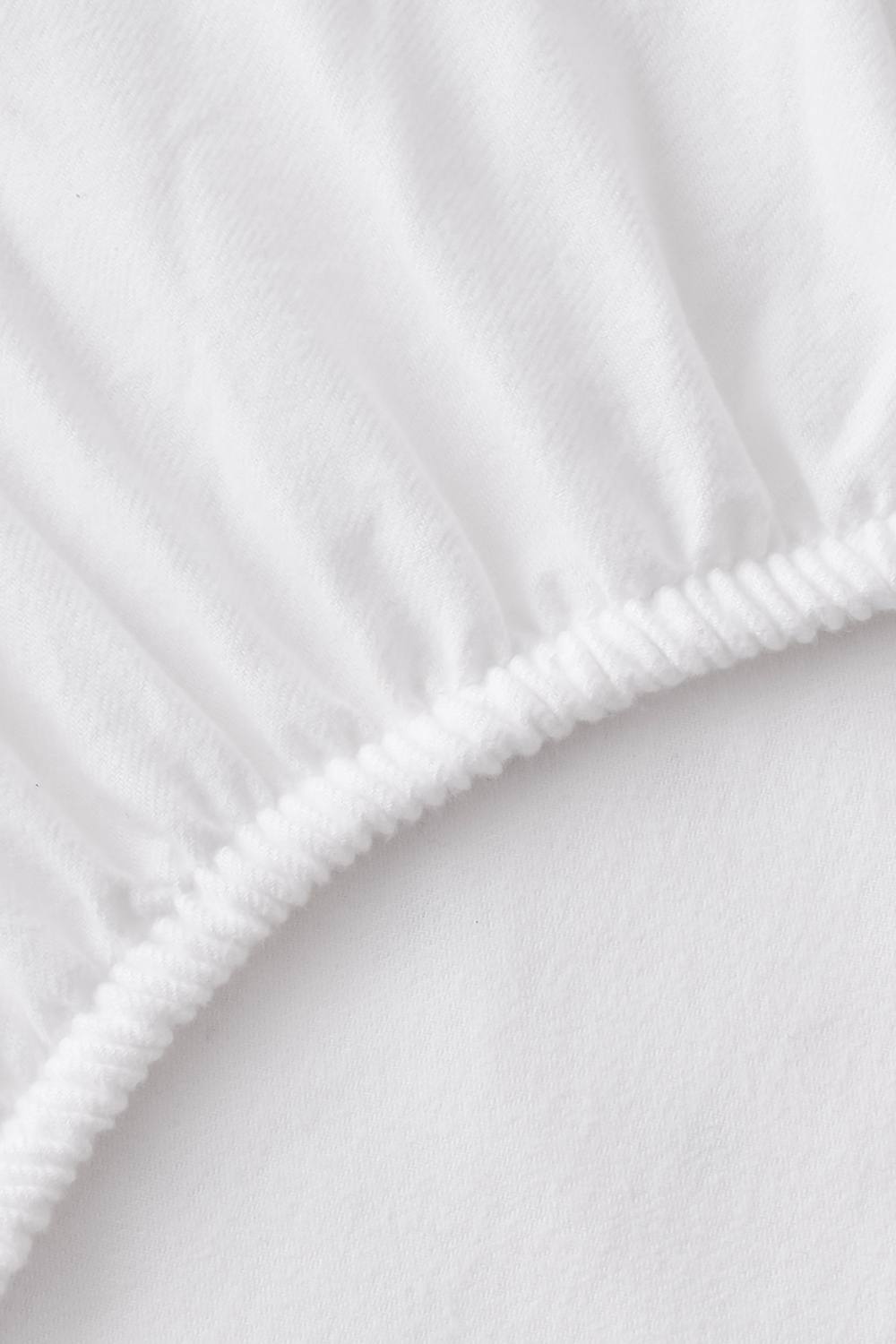 CHRISTY Flannel Marl Super Soft Brushed Cotton Deep Fitted Sheets in White