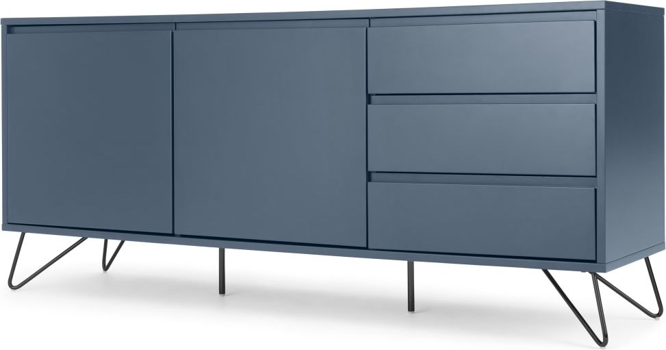 Elona Sideboard, Slate Blue & Black