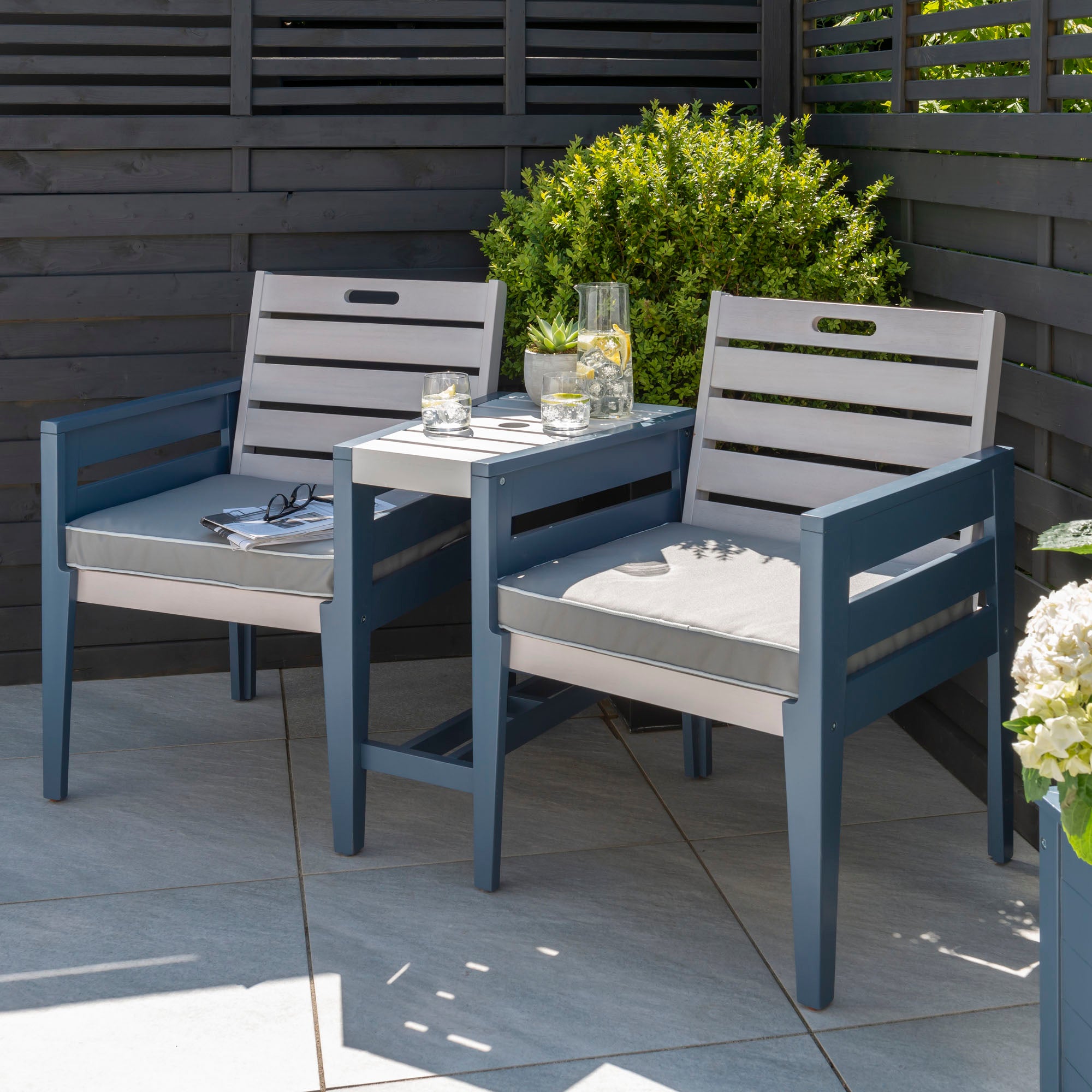 Galaxy 2 Seater Bistro Set Light Grey