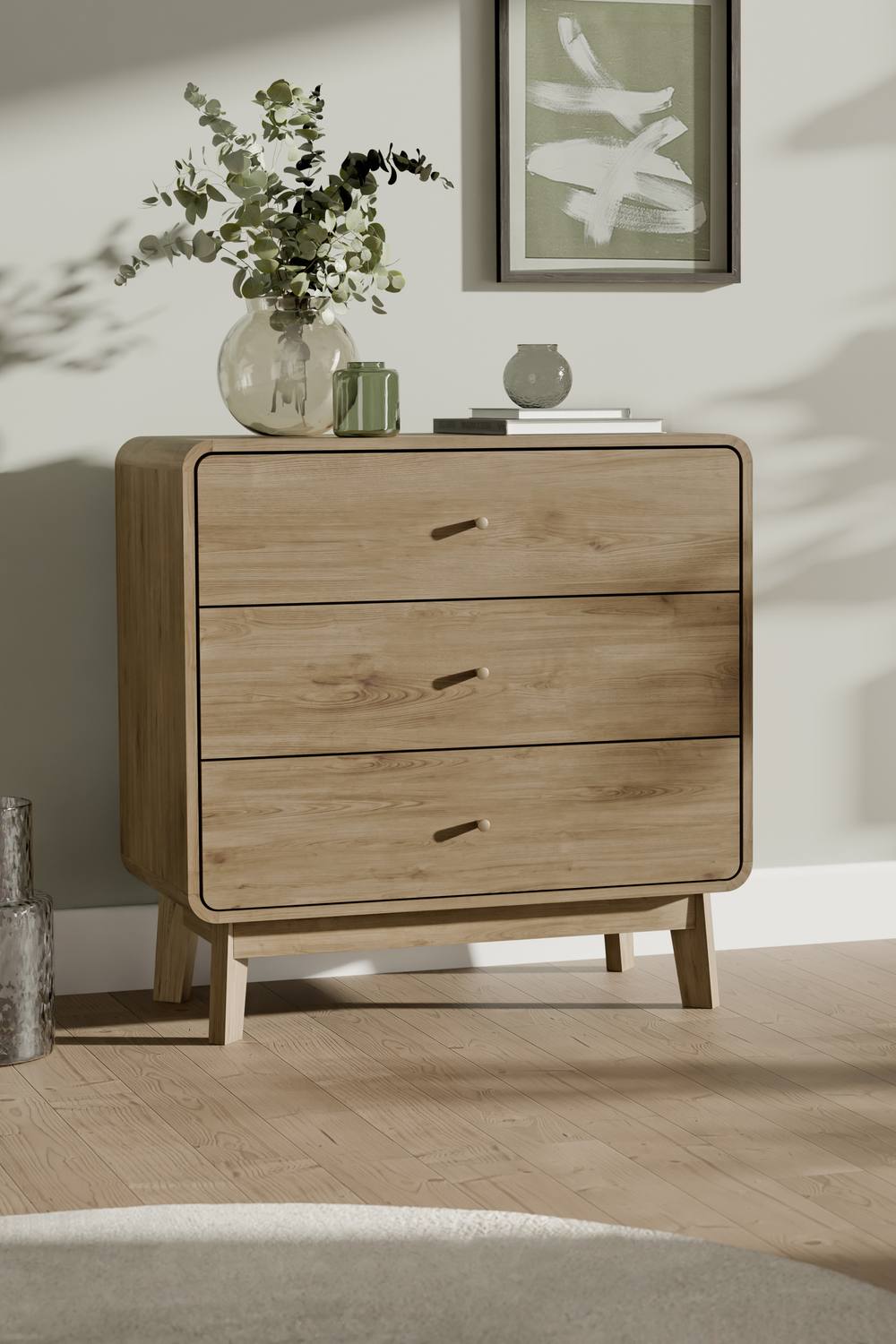 Julian Bowen Ingrid 3 Drawer Chest in Beige