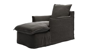 Isaac Chaise Armchair in Battleship Grey Smart Cotton - sofa.com