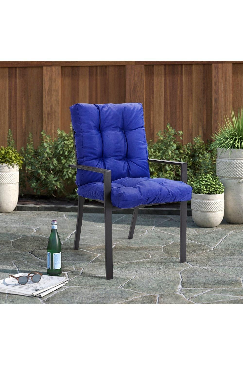 Garden Sanctuary 106cm W x 53cm D Waterproof Sunproof Thickened All-in-One Dining Chair Cushion, Navy Blue
