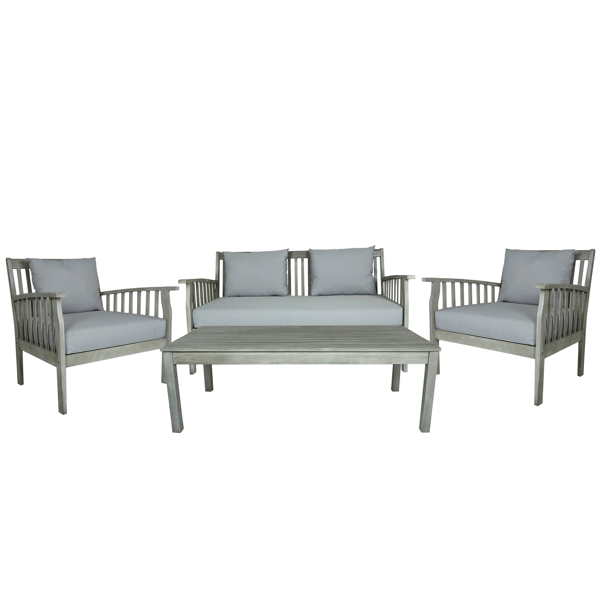 Acacia Washed Wood Lounge Set Washed White