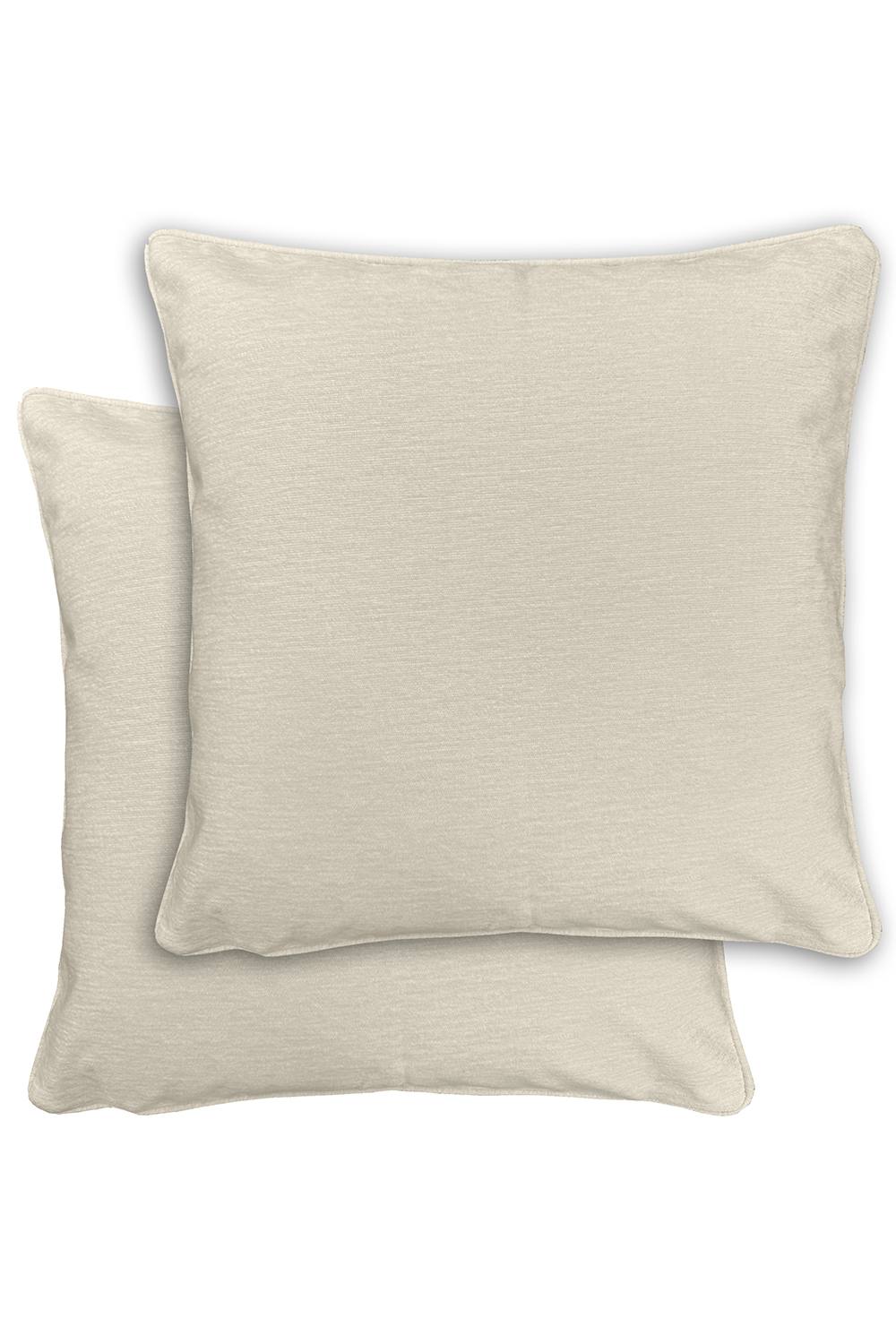 Enhanced Living Pair of Knightsbridge Double Sided Zip Opening Cushions - Cases Only in Cream