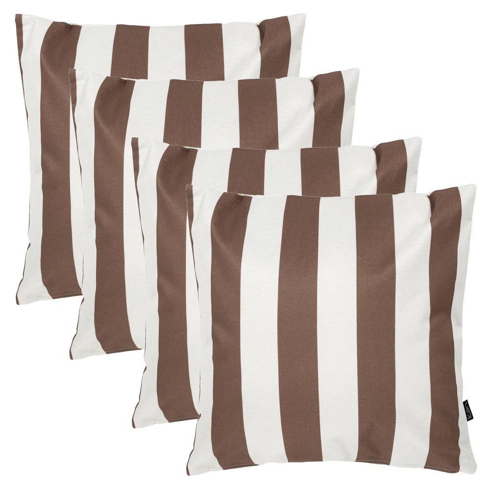 icon 4 Pack Cushion 43x43 Kyoto Fabric, Stripe, Chocolate