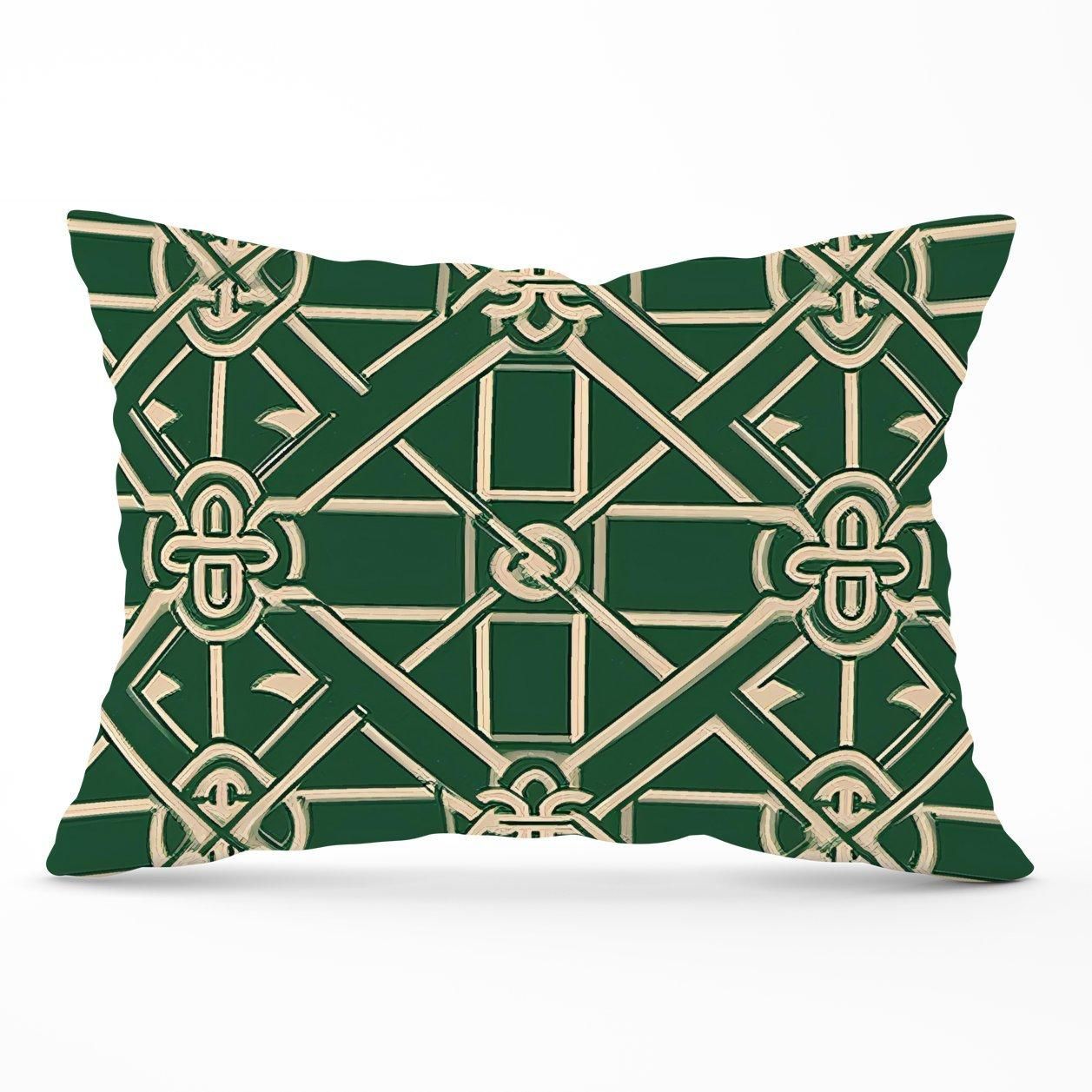 Warren Reed - Designer Green Lattice Design Cushions