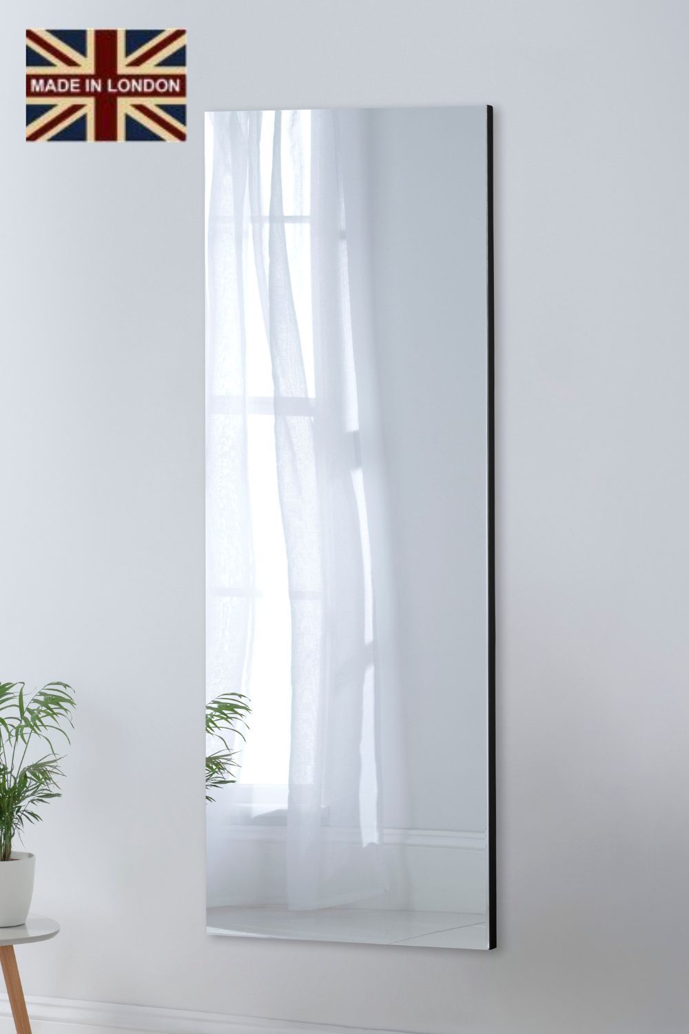 Yearn Mirrors Tall Contemporary Rectangular Wall Mirror in Black