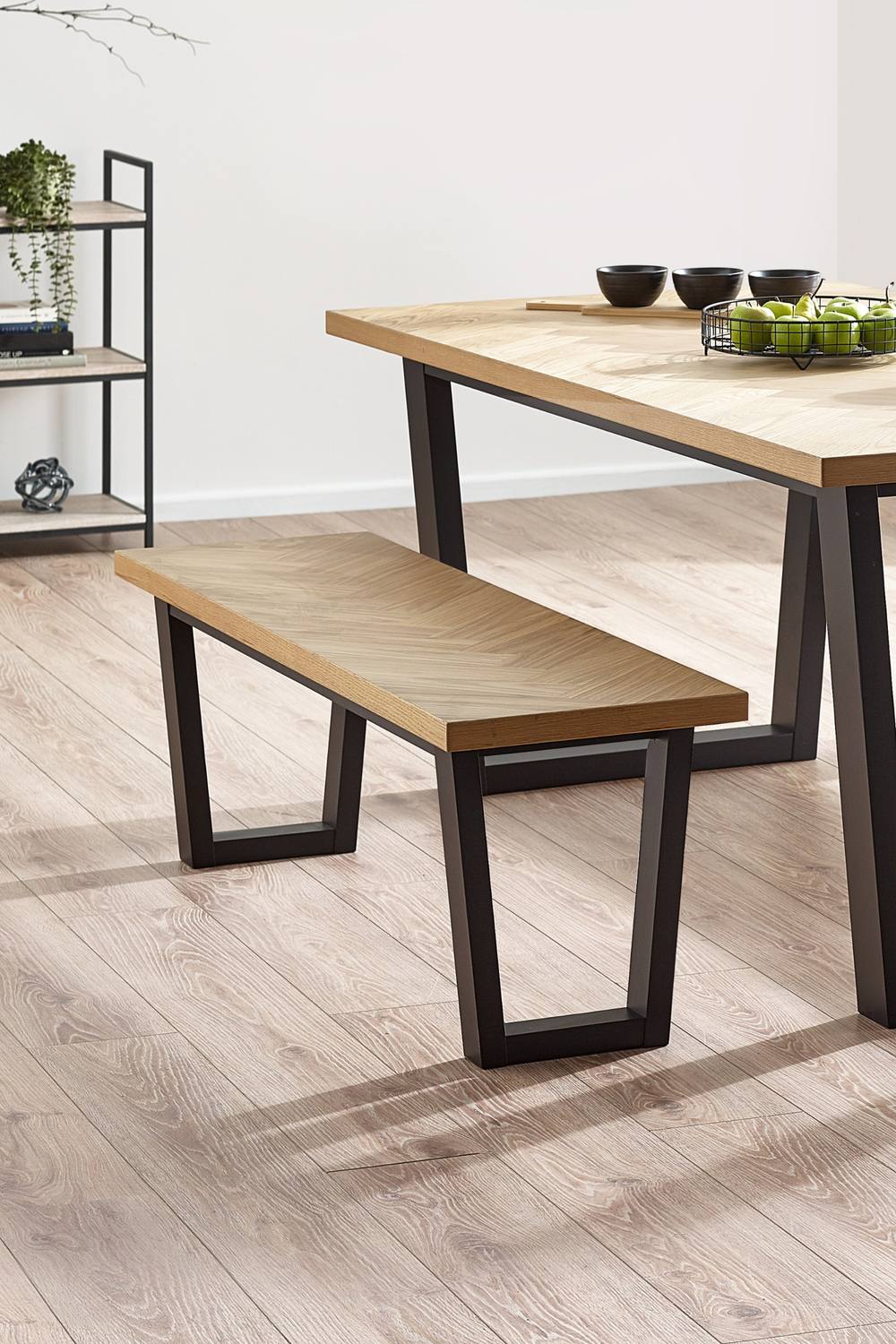 Julian Bowen Hilton 2 Seater Dining Bench in Light Oak