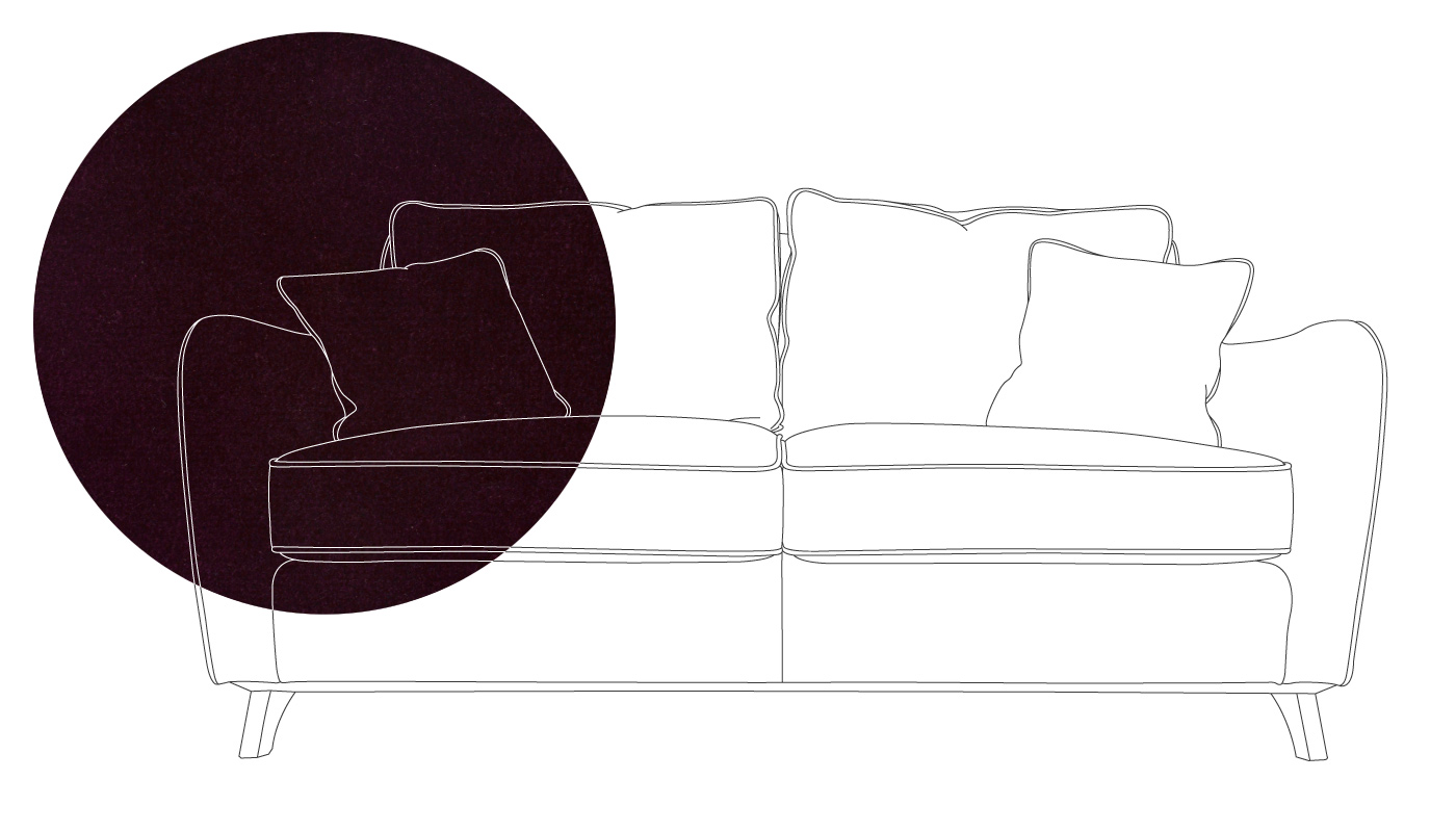 Heal's Ravello 3 Seater Sofa Velvet Grape Walnut