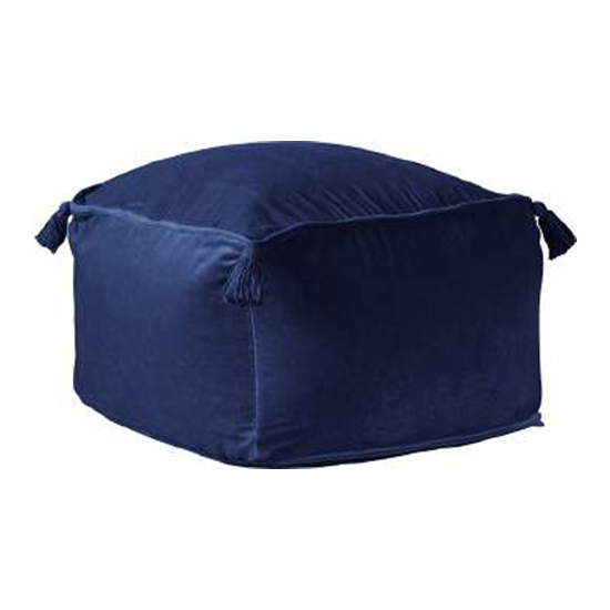 Rossi Velvet Upholstered Square Pouffe In Teal