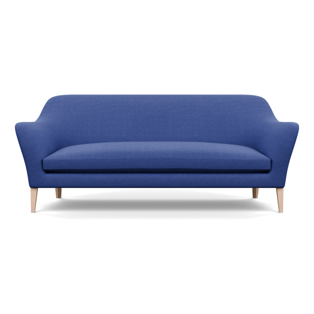 Heal's Wallis 4 Seater Sofa Brushed Cotton Cobalt Natural Feet