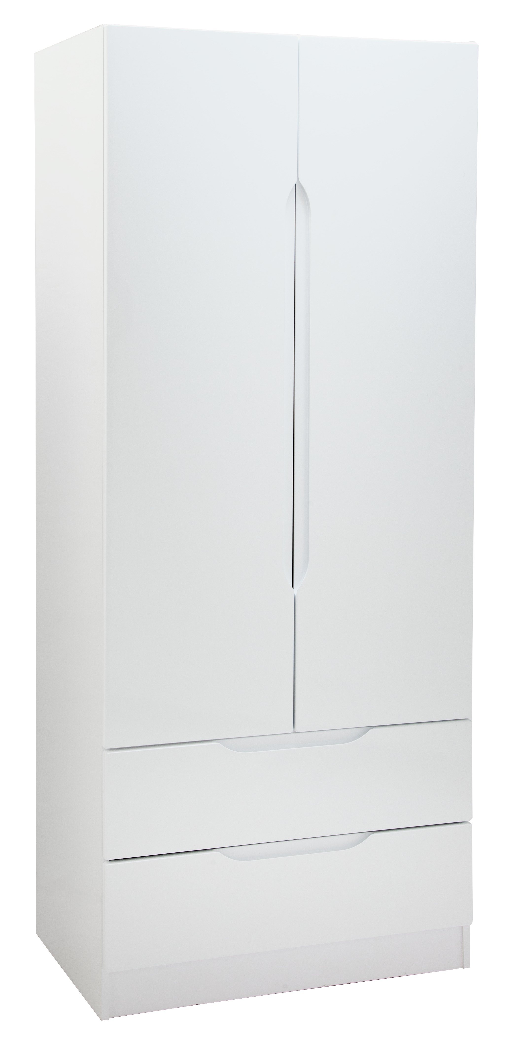 Legato 2 Door 2 Drawer Wardrobe - White Gloss