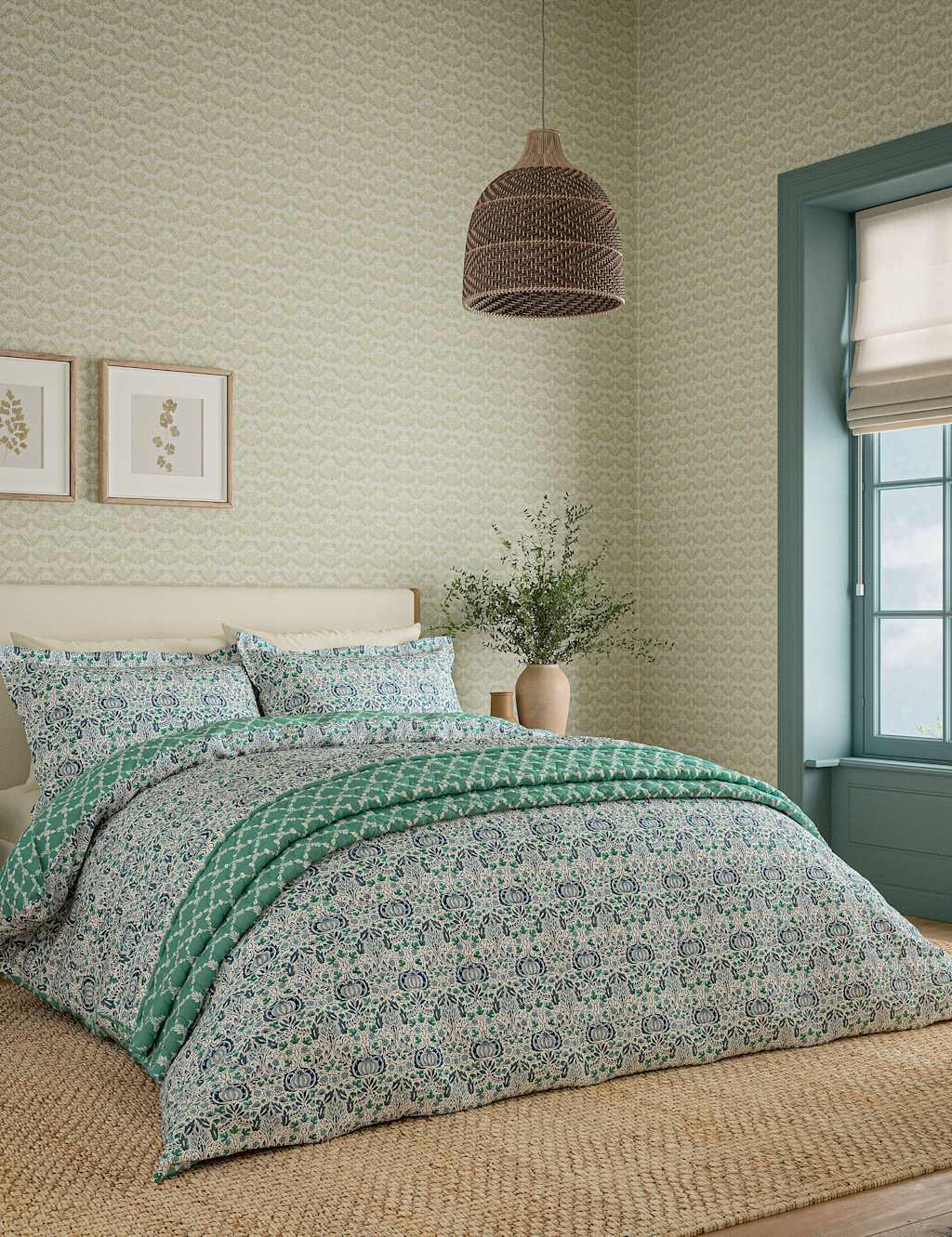 Morris & Co Pure Cotton Little Chintz Bedding Set Blue Mix