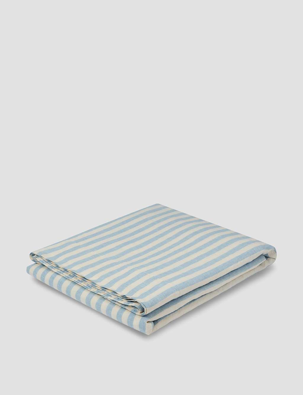 Piglet In Bed Pure Linen Striped Flat Sheet Blue Mix