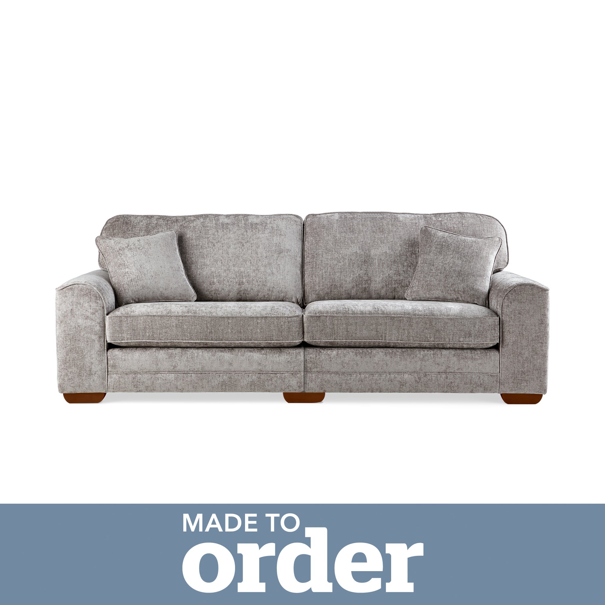 Morello 4 Seater Sofa Luxury Chenille Grey