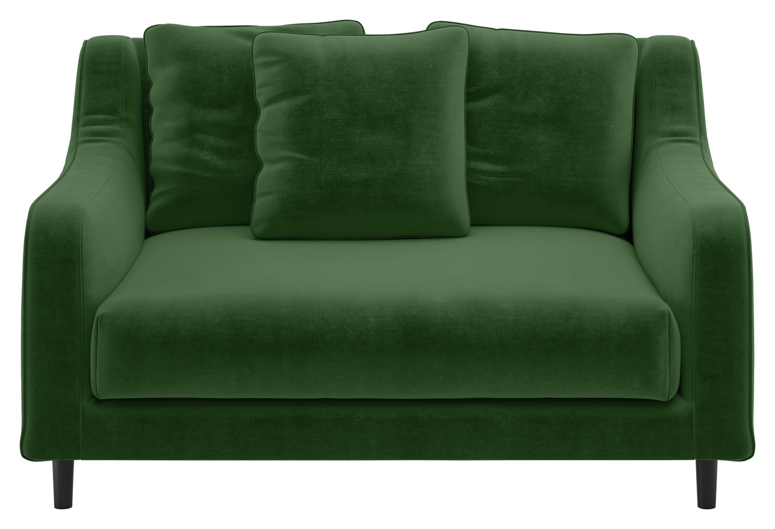 Habitat Swift Velvet Cuddle Chair - Moss Green
