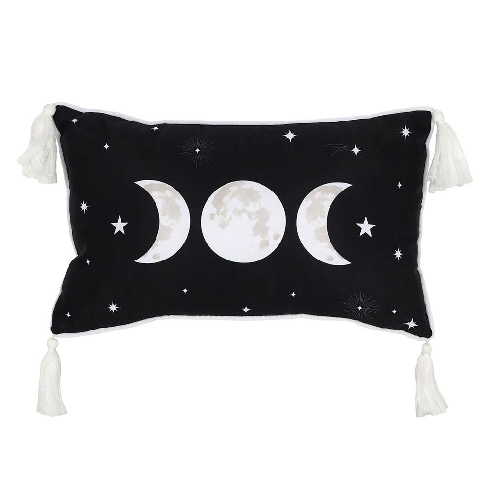Something Different Rectangular Triple Moon Design Cushion in Black