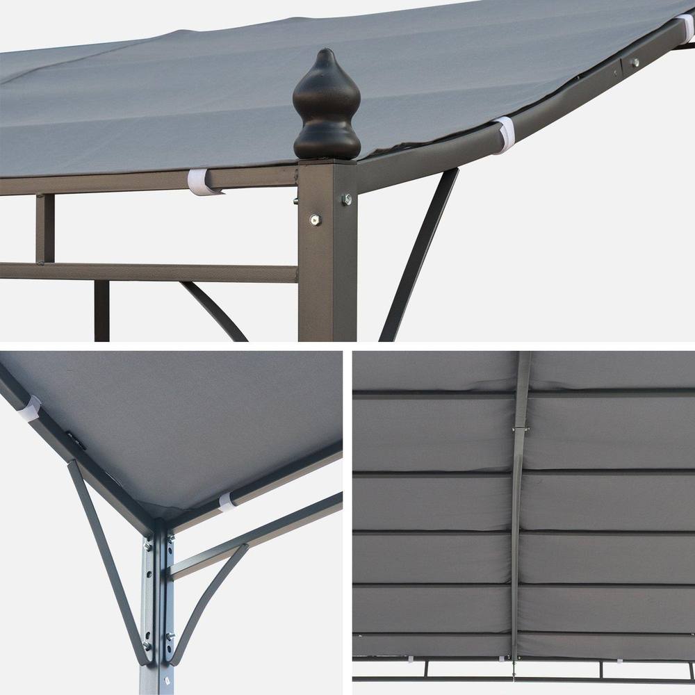 sweeek 3x2.5m Wall-mounted Pergola in Grey 3
