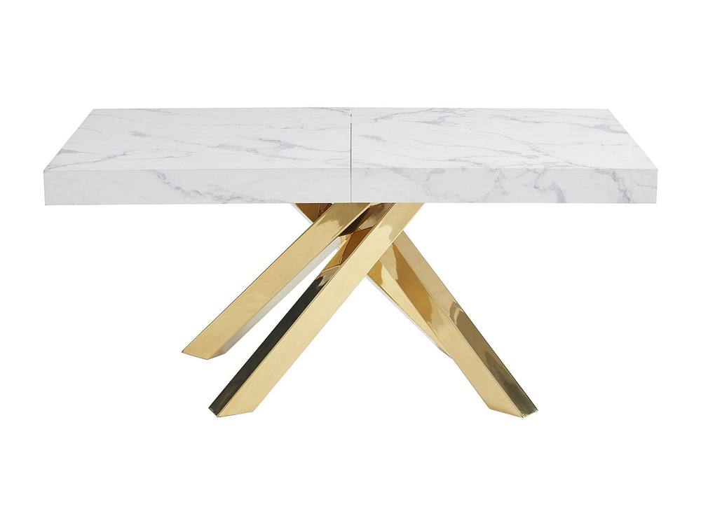 Vente-unique 6 - 10 Seater Extendable Dining Table In MDF & Metal - White and