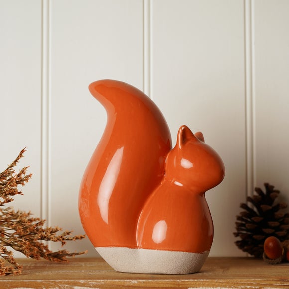 Country Living Orange Ceramic Squirrel Ornament