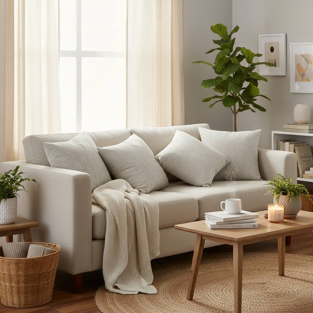 Luxury Living Set of 4 Silver Chenille Filled Cushions 45cm