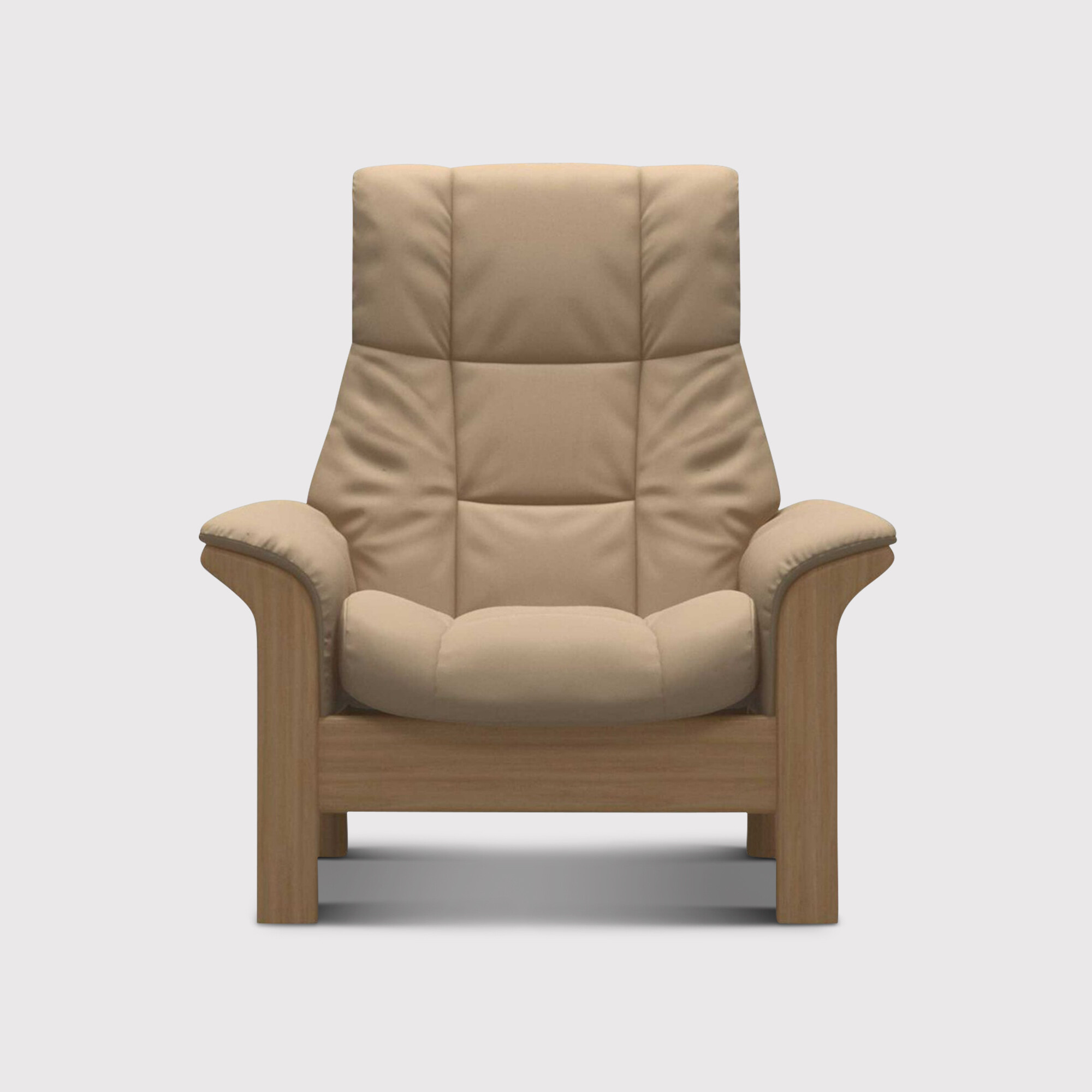 Stressless Windsor High Back 1 Seater Sofa, Neutral Leather | Barker & Stonehouse
