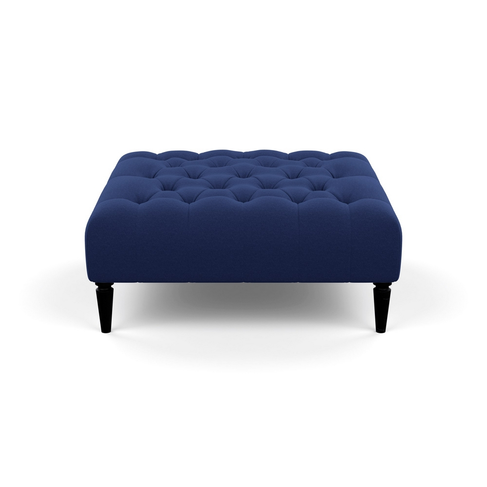 Heal's Balmoral Ottoman Melton Wool New Navy Black Feet