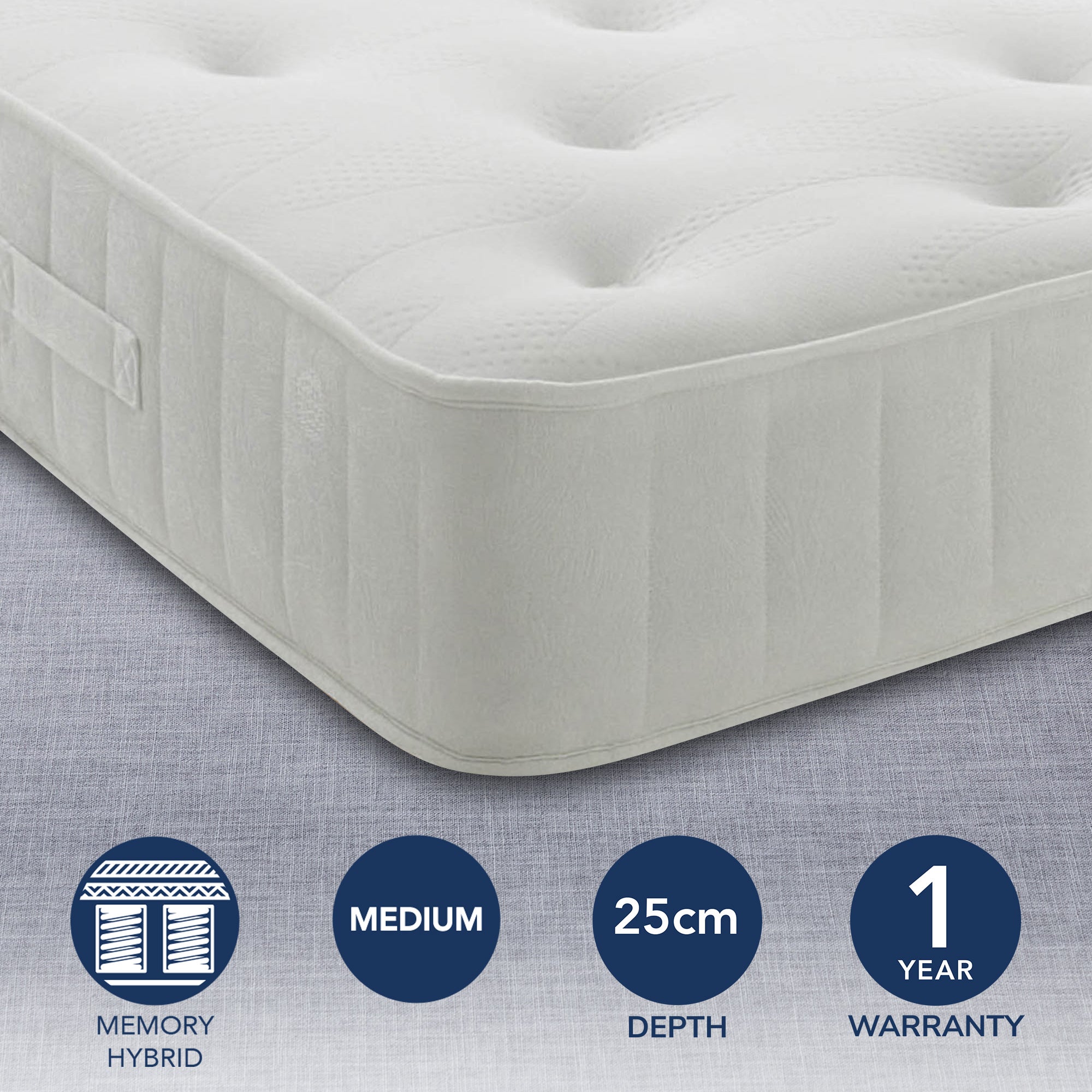 Maestro Medium Memory Foam Mattress White