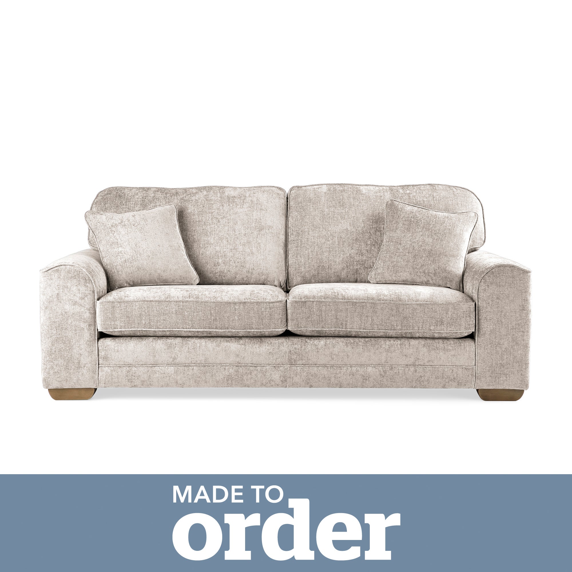 Morello 3 Seater Sofa Luxury Chenille Premium Chenille Sand