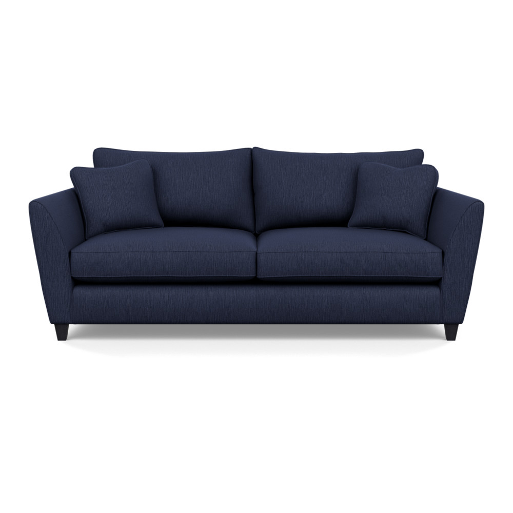 Heal's Torino 4 Seater Sofa Smart Linen Mix Navy Black Feet