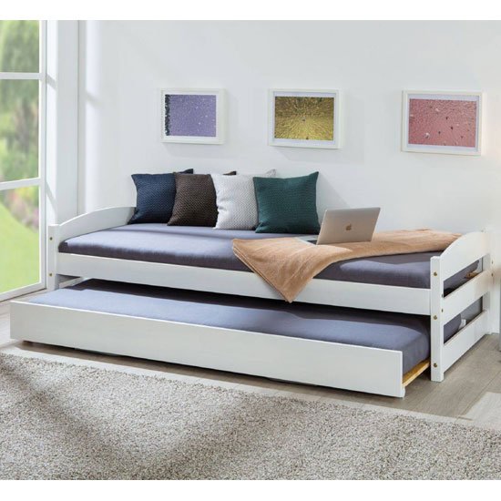 Vindas Wooden Function Single Bed In White