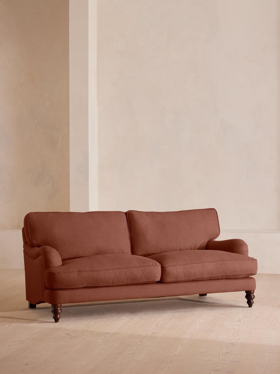 Arundel Three Seater Sofa, Linen, Sienna