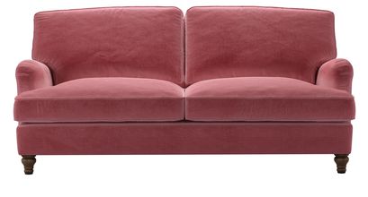 Bluebell 3 Seat Sofa Bed in Dusty Rose Cotton Matt Velvet - sofa.com