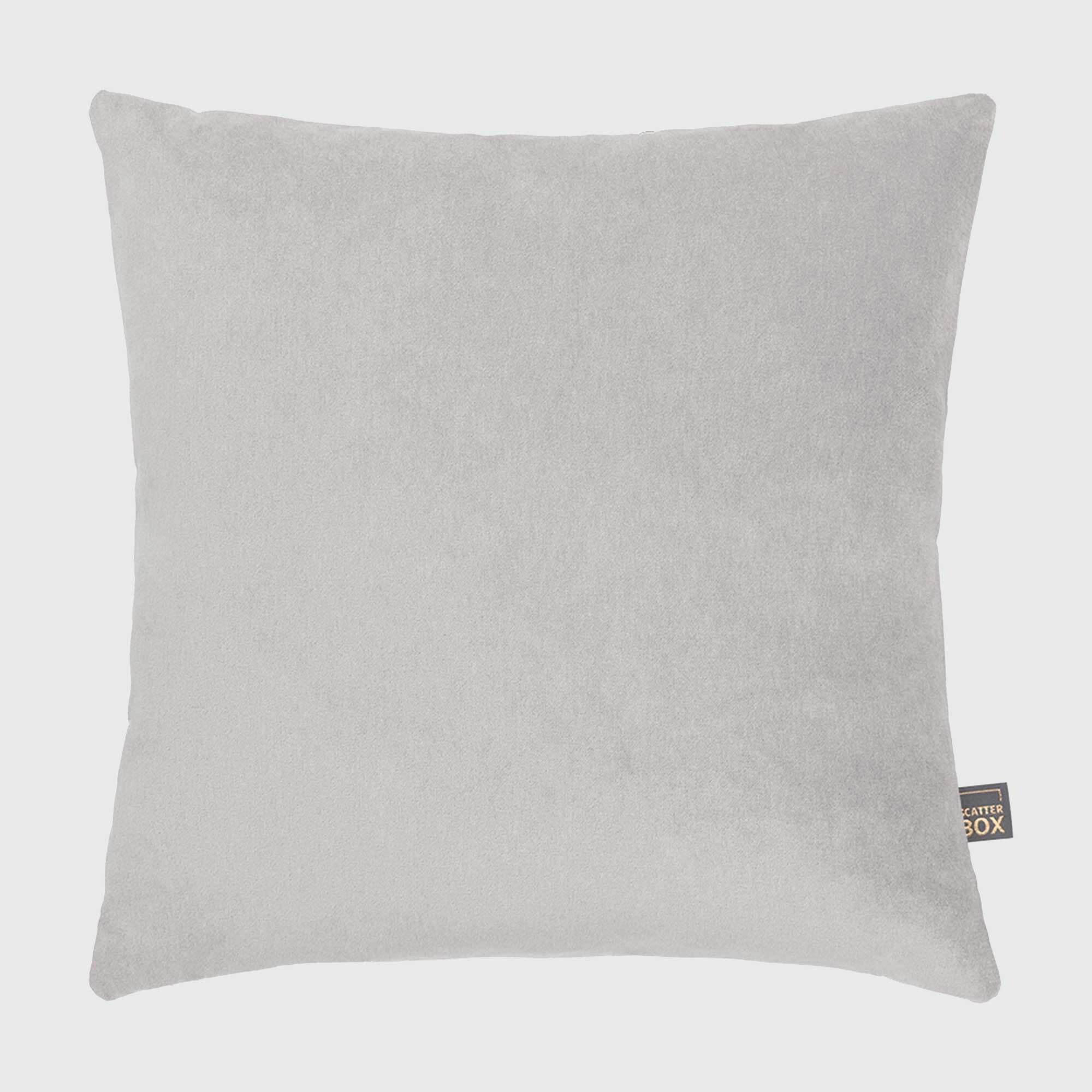 Plush Natural Velvet Cushion, Square, Neutral | Barker & Stonehouse