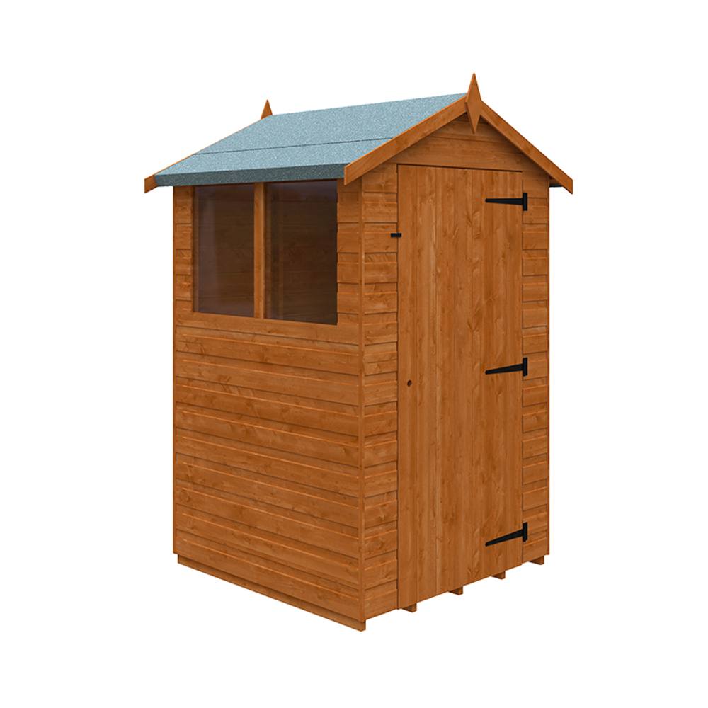 Buttercup Farm 4 x 4 Feet Super Apex 12mm Shed - Solid Wood/Softwood/Pine in Burnt Orange