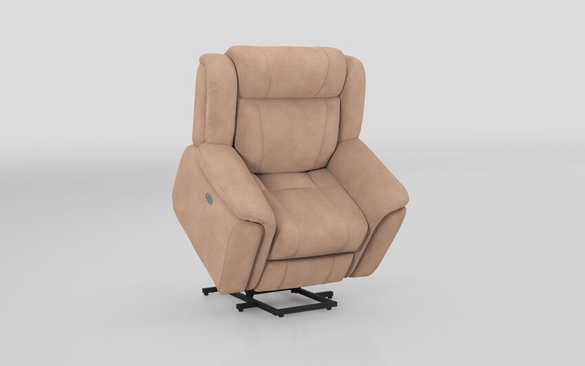 Beige Fabric Elland Lift & Rise Power Chair