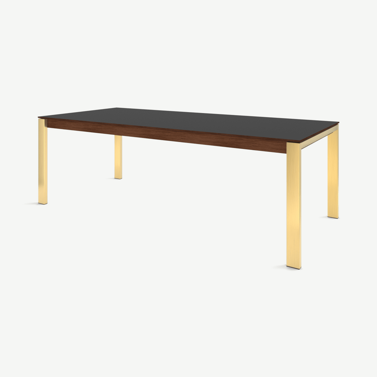 Corinna 10 Seat Dining Table, Grey HPL & Brass