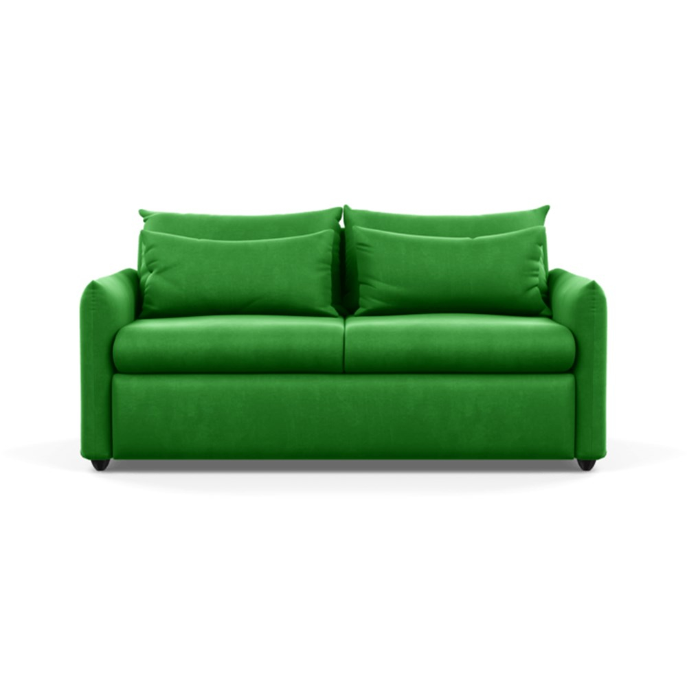 Heal's Pillow Sofa Bed Varese Velvet Emerald Black Feet