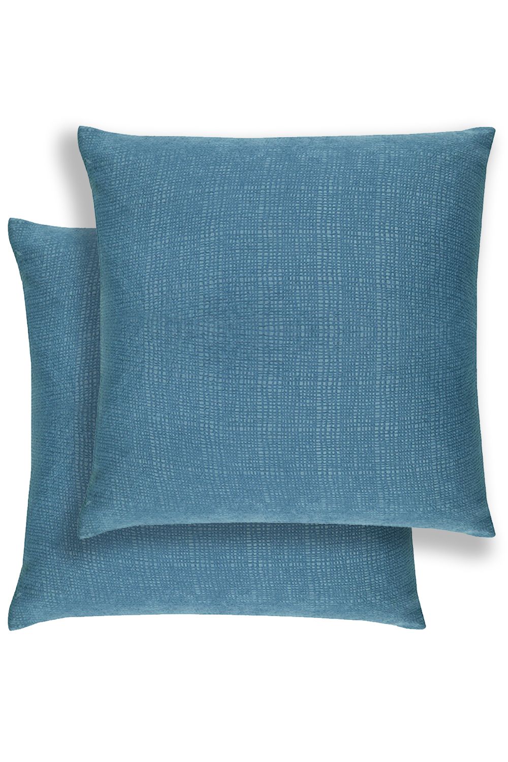 Enhanced Living Pair of Matrix Textured Double Sided Zip Opening Piped Edge Cushion Covers - 43x43cm - Cases Only in Teal