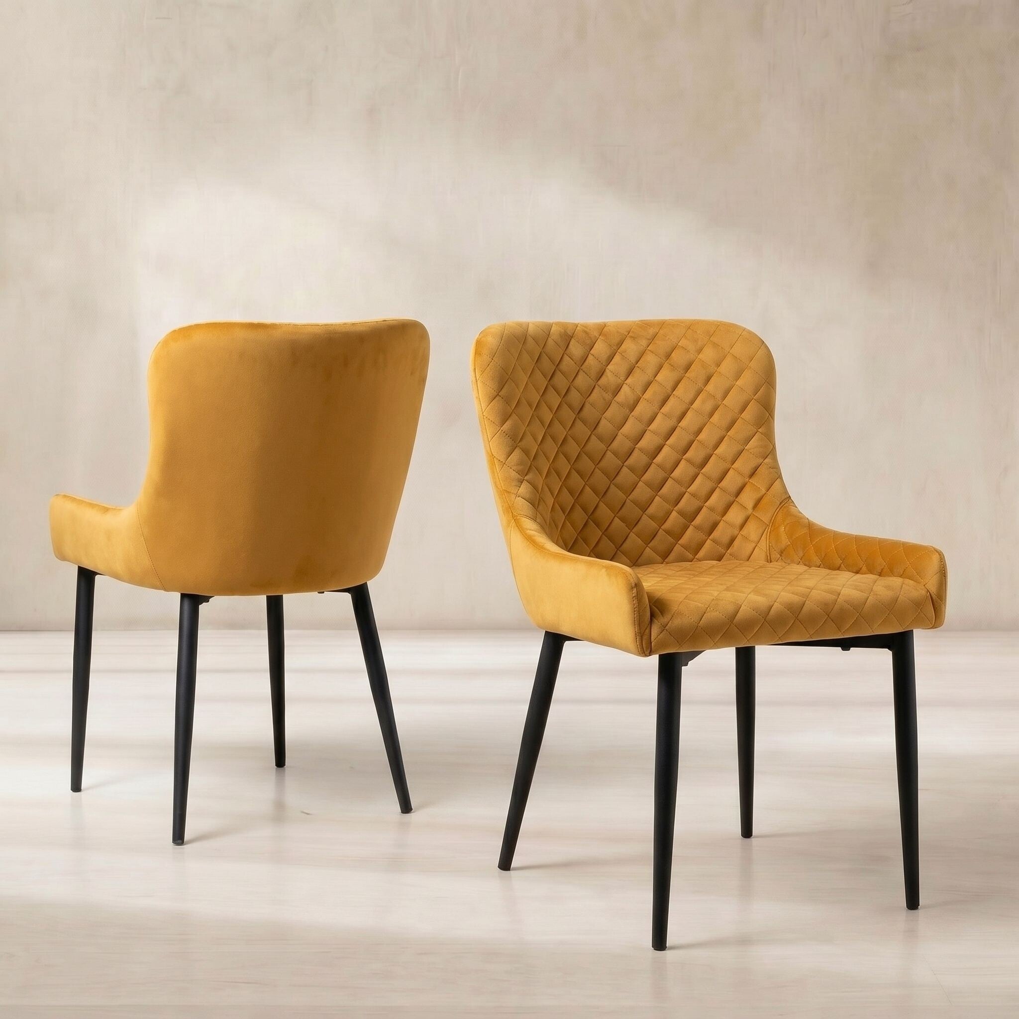 Rivington Dining Chair, Yellow Velvet | Barker & Stonehouse