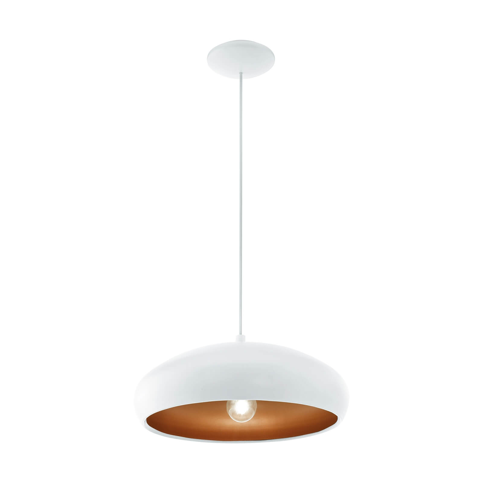 Eglo Mogano 1 Pendant Light - White & Copper
