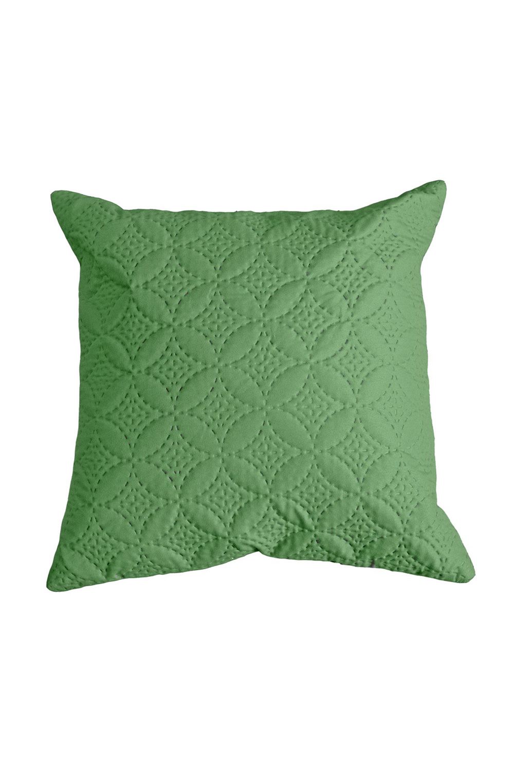 Homescapes Ultrasonic Quilted Embossed Cushion Cover in Green