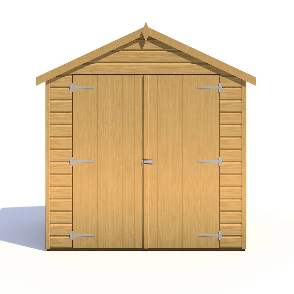Shires Bute Shiplap Apex 6x4' Dip Treated Garden Shed Double Door with Window in Brown 2